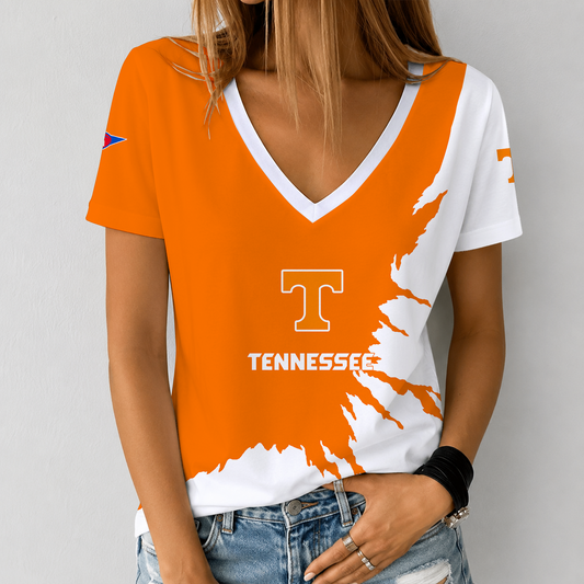 [MEGA SALE] MAKE IT PERSONAL NCAA FBS01 TNV TENNESSEE VOLUNTEERS V-NECK FEMALE SHIRT