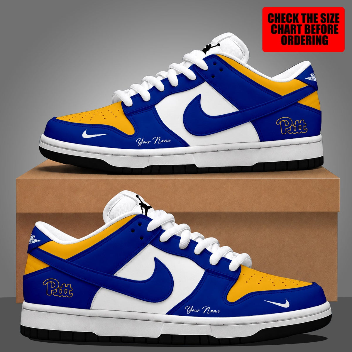 [MEGA SALE] MAKE IT PERSONAL NCAA FBS02 PIP PITTSBURGH PANTHERS DUNK LOW SHOES