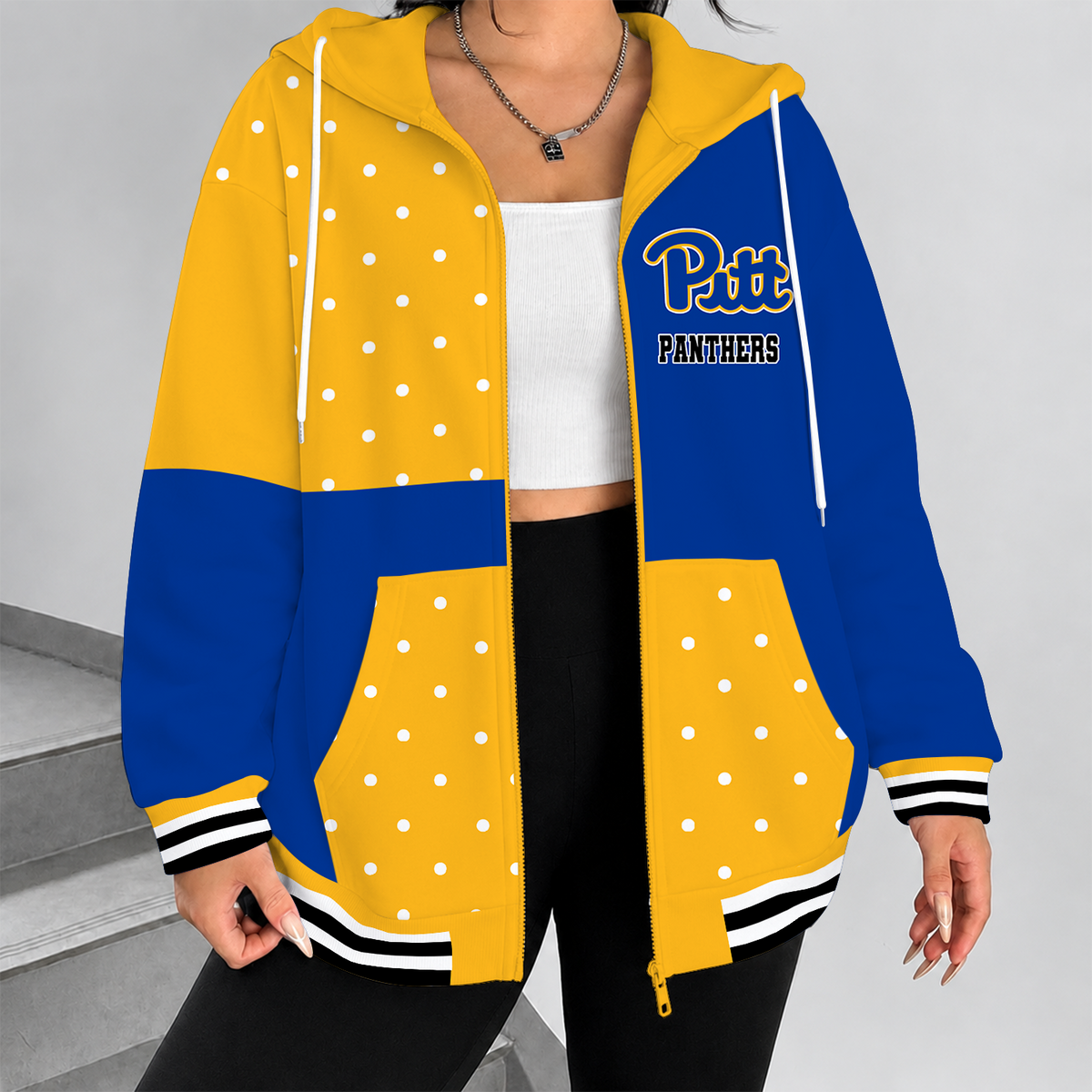 [MEGA SALE] MAKE IT PERSONAL NCAA FBS02 PIP PITTSBURGH PANTHERS ZIP HOODIE