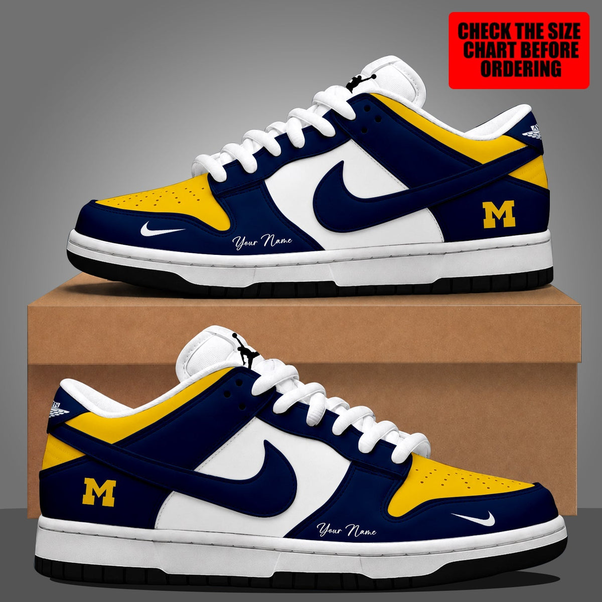 [MEGA SALE] MAKE IT PERSONAL NCAA FBS03 MIW MICHIGAN WOLVERINES DUNK LOW SHOES