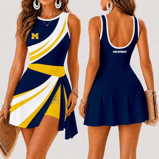 [MEGA SALE] MAKE IT PERSONAL NCAA FBS03 MIW MICHIGAN WOLVERINES WOMEN'S SUMMER SKORT DRESS