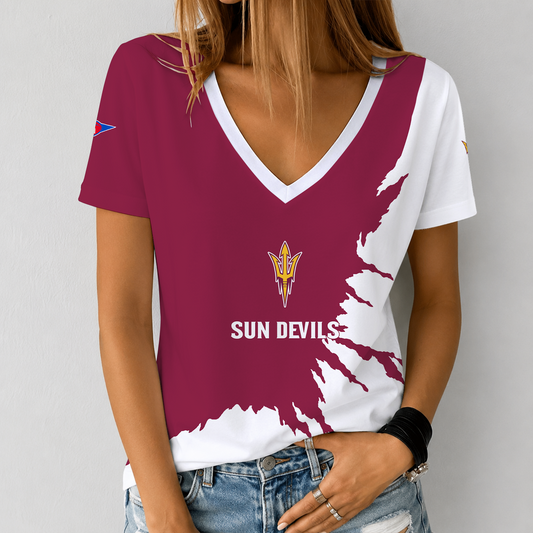 [MEGA SALE] MAKE IT PERSONAL NCAA FBS04 ASS ARIZONA STATE SUN DEVILS V-NECK FEMALE SHIRT