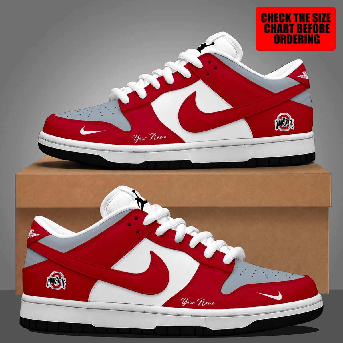 [MEGA SALE] MAKE IT PERSONAL NCAA FBS05 OSB OHIO STATE BUCKEYES DUNK LOW SHOES