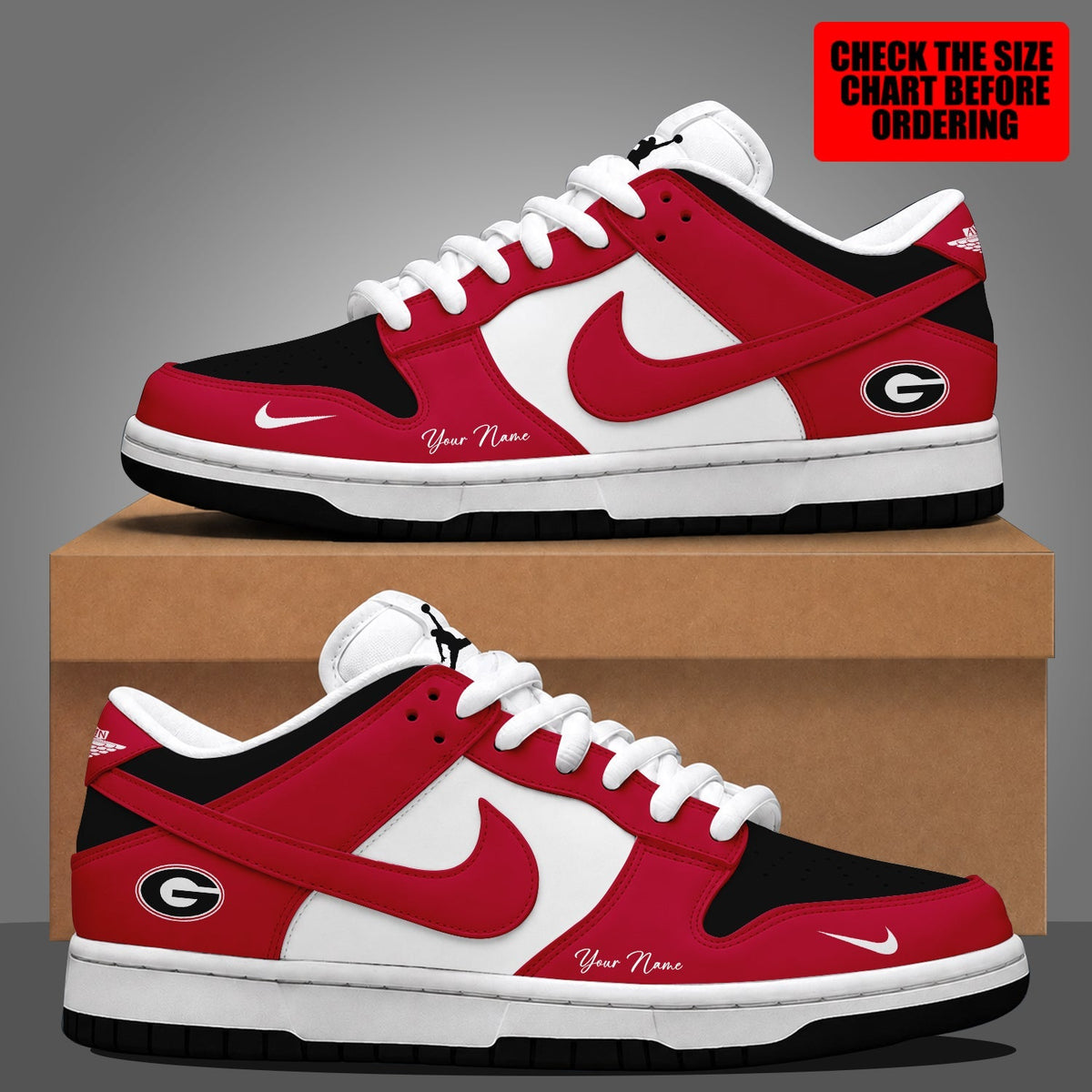 [MEGA SALE] MAKE IT PERSONAL NCAA FBS06 GEB GEORGIA BULLDOGS DUNK LOW SHOES
