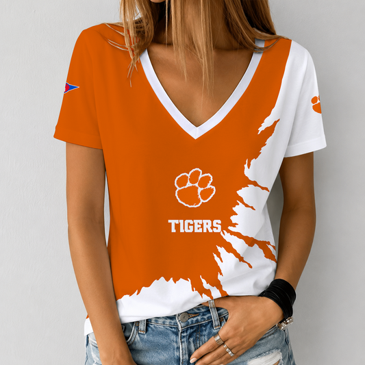 [MEGA SALE] MAKE IT PERSONAL NCAA FBS07 CST CLEMSON TIGERS V-NECK FEMALE SHIRT
