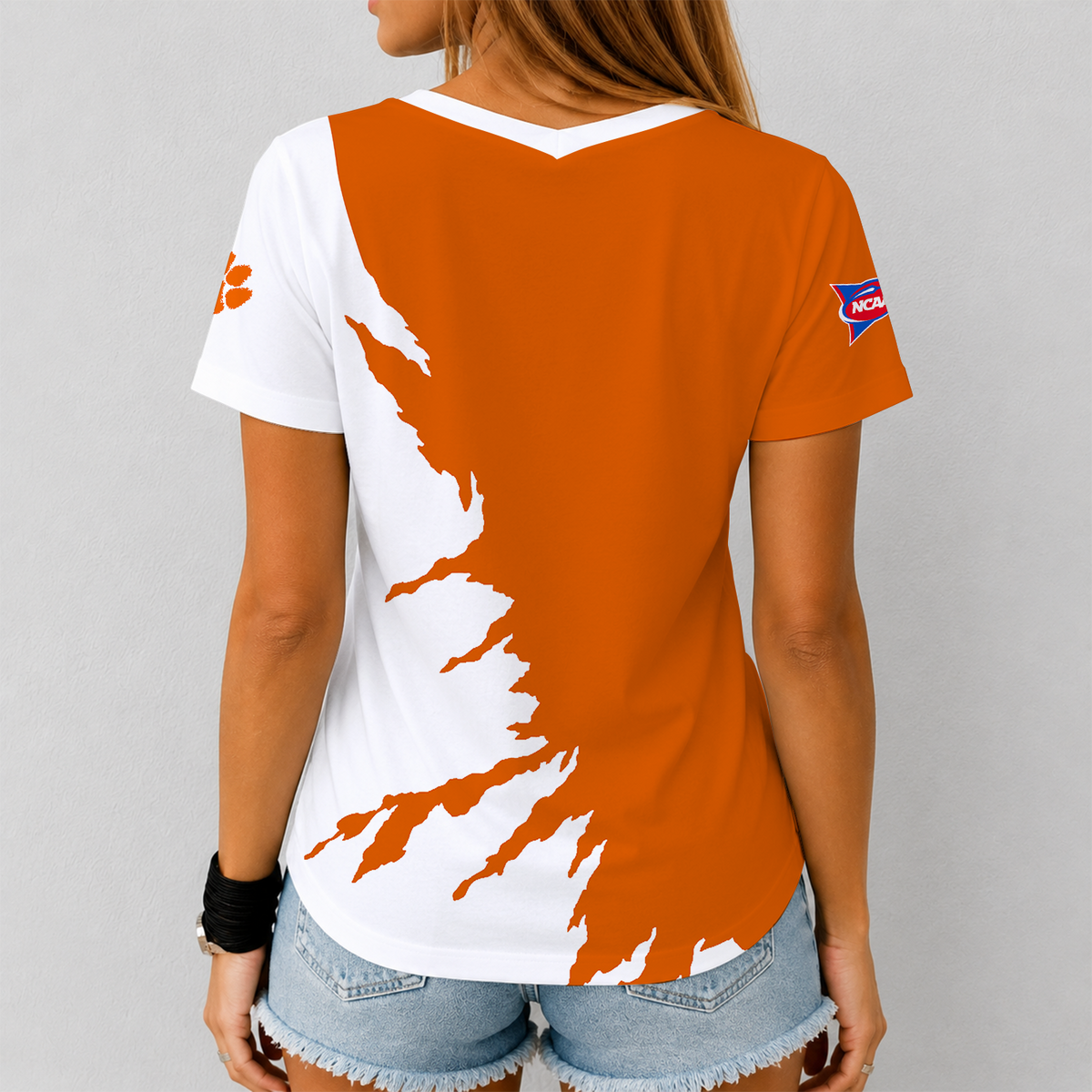 [MEGA SALE] MAKE IT PERSONAL NCAA FBS07 CST CLEMSON TIGERS V-NECK FEMALE SHIRT
