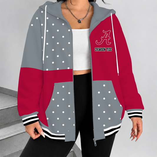 [MEGA SALE] MAKE IT PERSONAL NCAA FBS08 ABC ALABAMA CRIMSON TIDE ZIP HOODIE