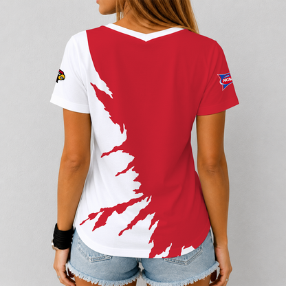 [MEGA SALE] MAKE IT PERSONAL NCAA FBS10 ULC LOUISVILLE CARDINALS V-NECK FEMALE SHIRT