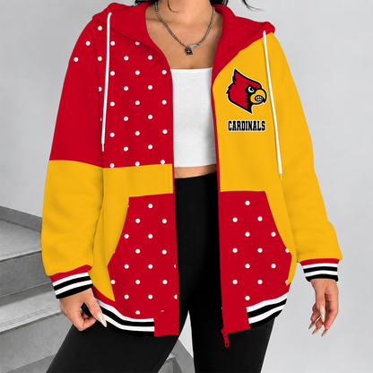 [MEGA SALE] MAKE IT PERSONAL NCAA FBS10 ULC LOUISVILLE CARDINALS ZIP HOODIE