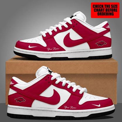 [MEGA SALE] MAKE IT PERSONAL NCAA FBS12 AKR ARKANSAS RAZORBACKS DUNK LOW SHOES