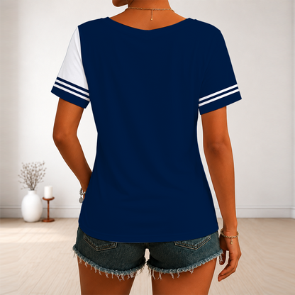 [SPECIAL OFFER] NEW CUSTOMIZED NFL13 DVB DENVER BRONCOS V-NECK FEMALE SHIRT