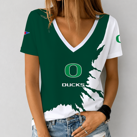 [MEGA SALE] MAKE IT PERSONAL NCAA FBS14 OGD OREGON DUCKS V-NECK FEMALE SHIRT