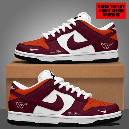 [MEGA SALE] MAKE IT PERSONAL NCAA FBS15 VTH VIRGINIA TECH HOKIES DUNK LOW SHOES