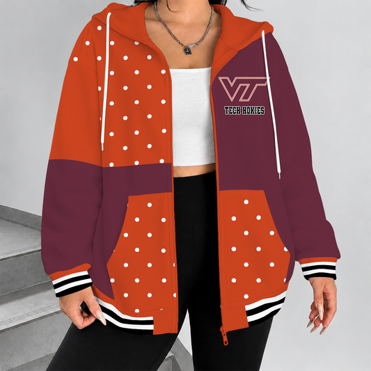 [MEGA SALE] MAKE IT PERSONAL NCAA FBS15 VTH VIRGINIA TECH HOKIES ZIP HOODIE