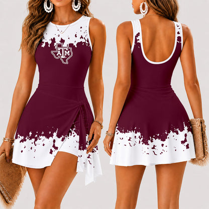 [MEGA SALE] MAKE IT PERSONAL NCAA FBS16 TAA TEXAS A&M AGGIES WOMEN'S SUMMER SKORT DRESS
