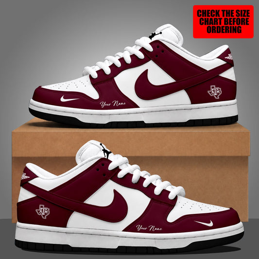 [MEGA SALE] MAKE IT PERSONAL NCAA FBS16 TAA TEXAS A&M AGGIES DUNK LOW SHOES