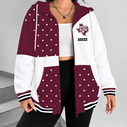 [MEGA SALE] MAKE IT PERSONAL NCAA FBS16 TAA TEXAS A&M AGGIES ZIP HOODIE