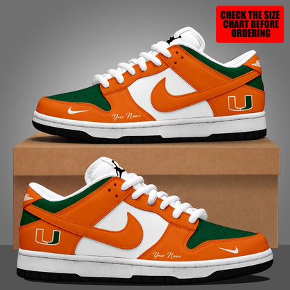 [MEGA SALE] MAKE IT PERSONAL NCAA FBS17 MIH MIAMI HURRICANES DUNK LOW SHOES