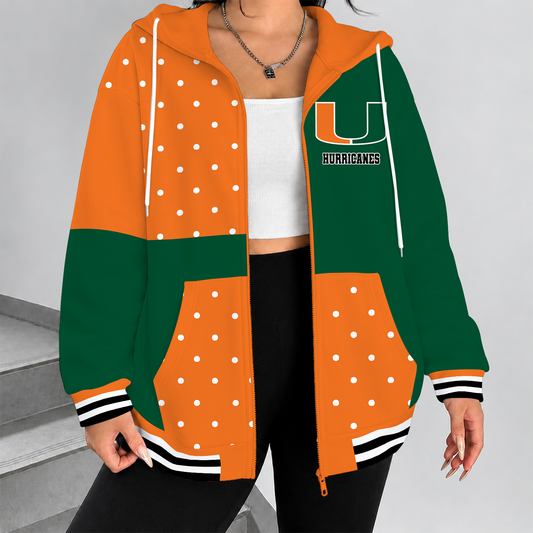 [MEGA SALE] MAKE IT PERSONAL NCAA FBS17 MIH MIAMI HURRICANES ZIP HOODIE