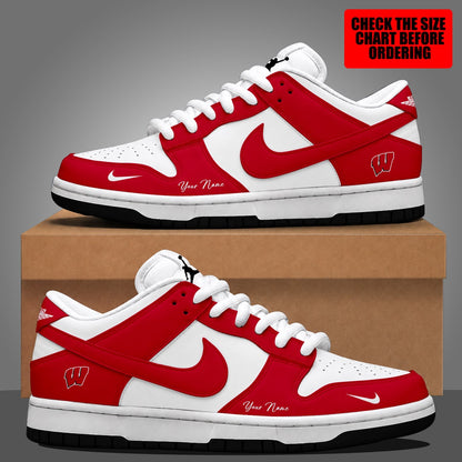 [MEGA SALE] MAKE IT PERSONAL NCAA FBS18 WSB WISCONSIN BADGERS DUNK LOW SHOES