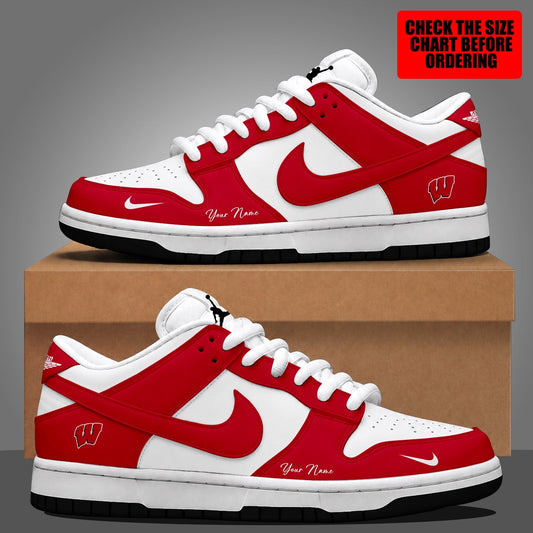 [MEGA SALE] MAKE IT PERSONAL NCAA FBS18 WSB WISCONSIN BADGERS DUNK LOW SHOES