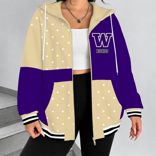 [MEGA SALE] MAKE IT PERSONAL NCAA FBS19 WSH WASHINGTON HUSKIES ZIP HOODIE