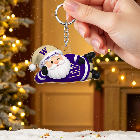 [MEGA SALE] MAKE IT PERSONAL NCAA FBS19 WSH WASHINGTON HUSKIES ACRYLIC KEYCHAIN