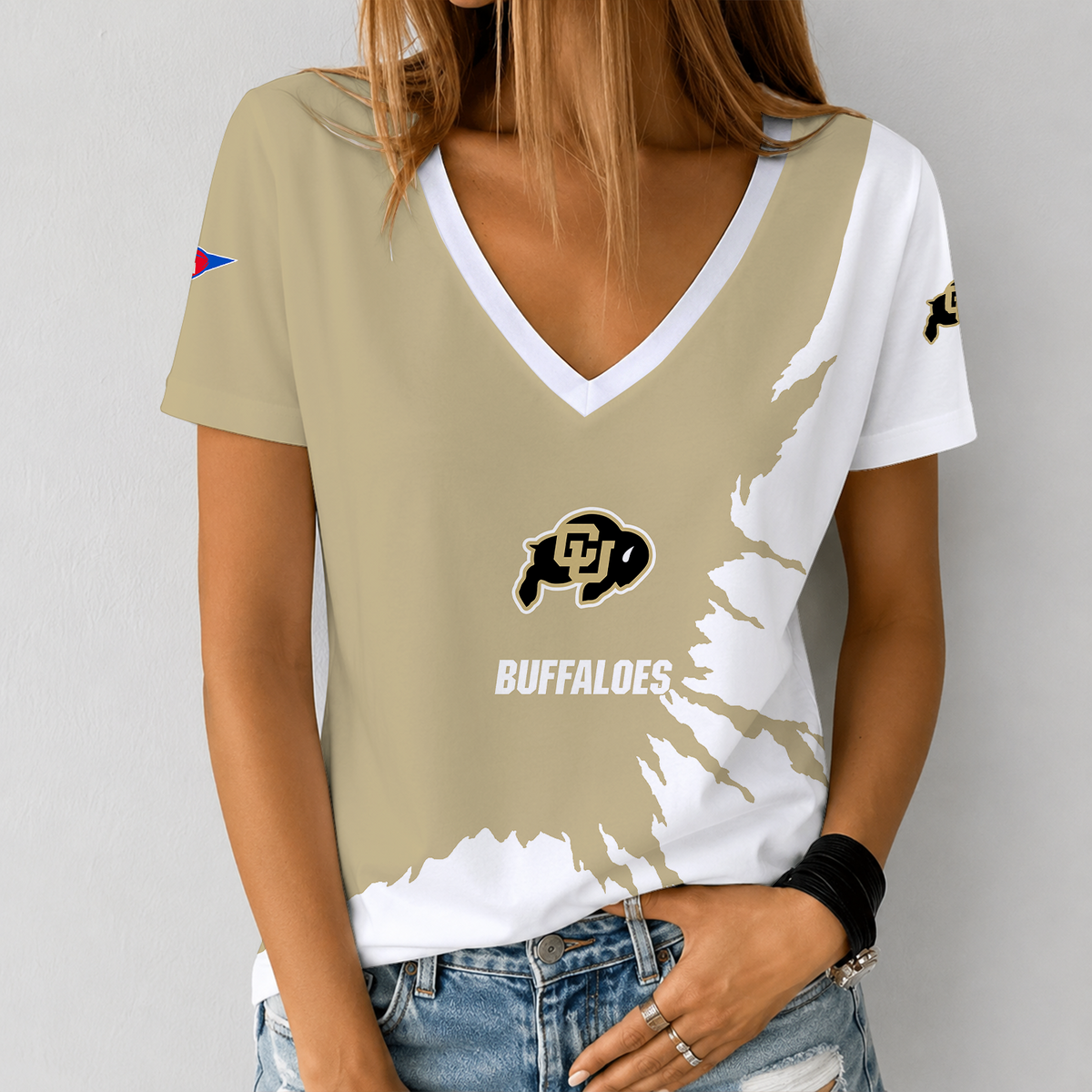 [MEGA SALE] MAKE IT PERSONAL NCAA FBS20 CRB COLORADO BUFFALOES V-NECK FEMALE SHIRT