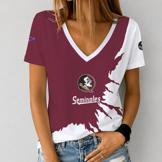 [MEGA SALE] MAKE IT PERSONAL NCAA FBS21 FLS FLORIDA STATE SEMINOLES V-NECK FEMALE SHIRT