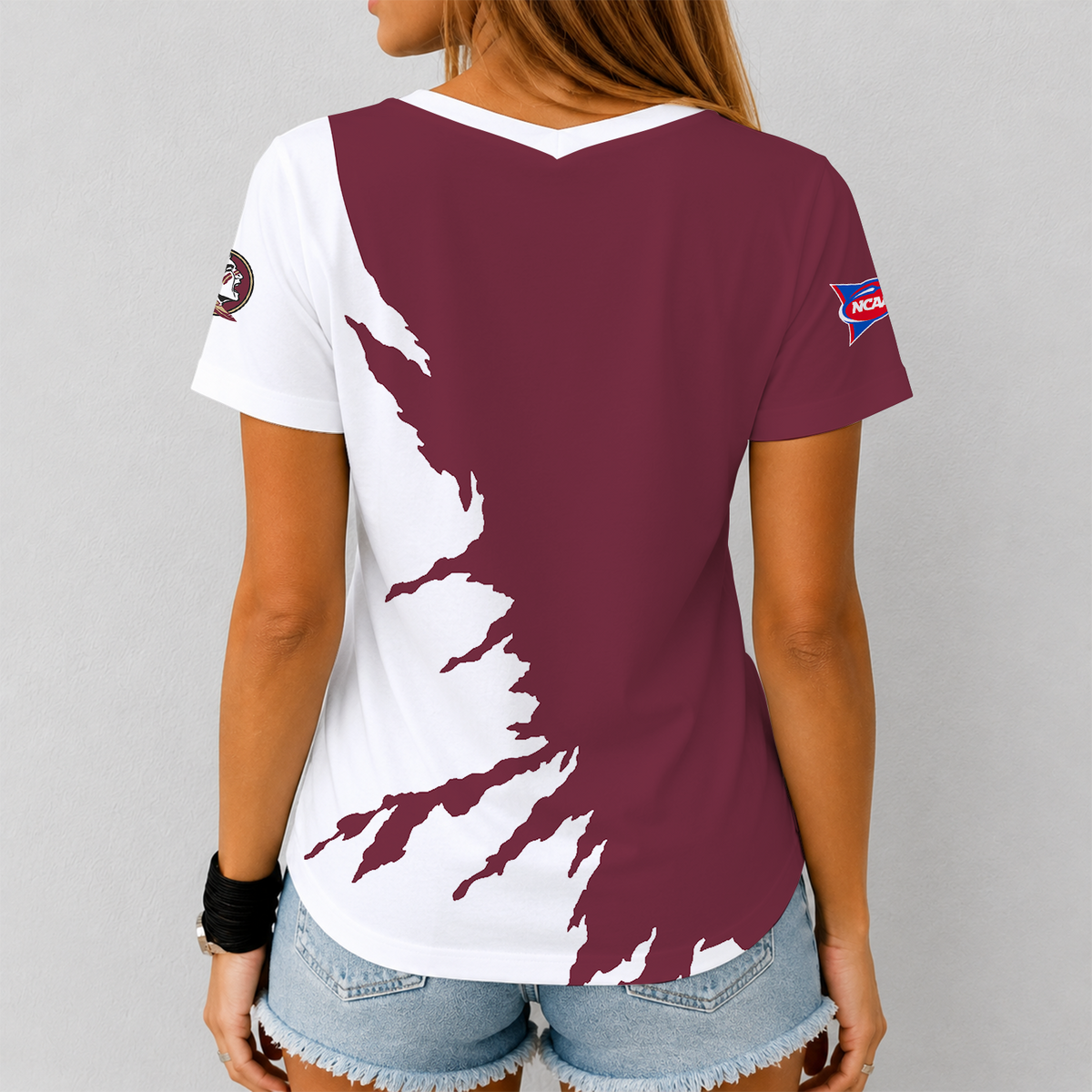 [MEGA SALE] MAKE IT PERSONAL NCAA FBS21 FLS FLORIDA STATE SEMINOLES V-NECK FEMALE SHIRT