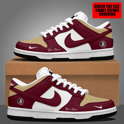 [MEGA SALE] MAKE IT PERSONAL NCAA FBS21 FLS FLORIDA STATE SEMINOLES DUNK LOW SHOES