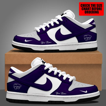 [MEGA SALE] MAKE IT PERSONAL NCAA FBS24 KSW KANSAS STATE WILDCATS DUNK LOW SHOES