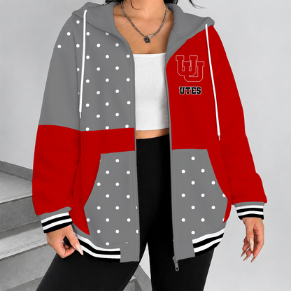 [MEGA SALE] MAKE IT PERSONAL NCAA FBS25 UTU UTAH UTES ZIP HOODIE