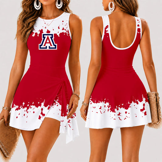 [MEGA SALE] MAKE IT PERSONAL NCAA FBS27 ARW ARIZONA WILDCATS WOMEN'S SUMMER SKORT DRESS