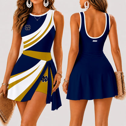 [MEGA SALE] MAKE IT PERSONAL NCAA FBS28 NFI NOTRE DAME FIGHTING IRISH WOMEN'S SUMMER SKORT DRESS