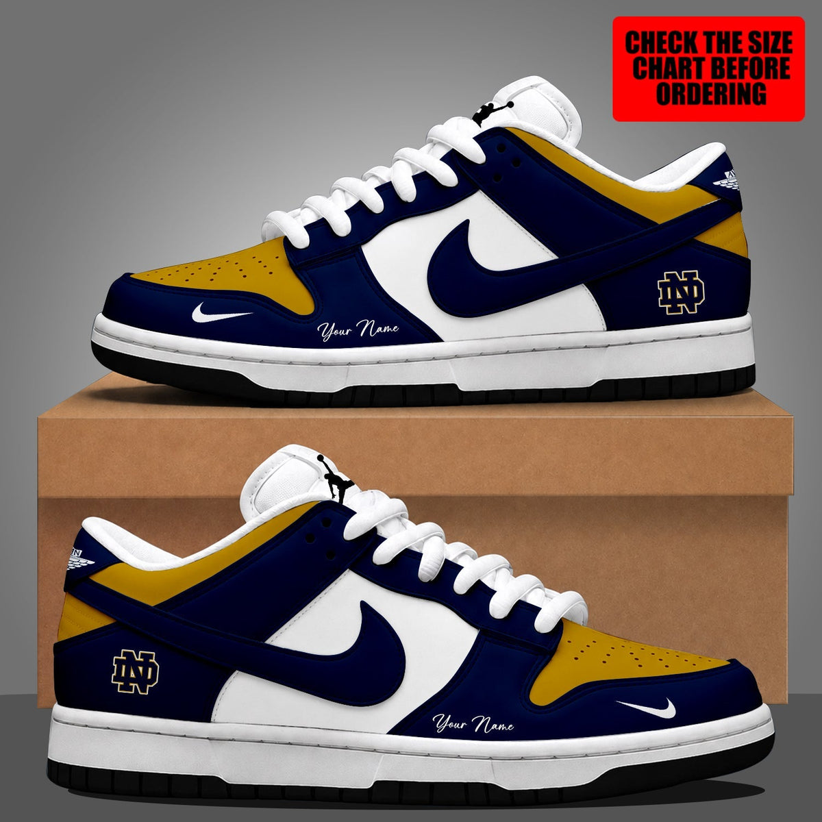 [MEGA SALE] MAKE IT PERSONAL NCAA FBS28 NFI NOTRE DAME FIGHTING IRISH DUNK LOW SHOES