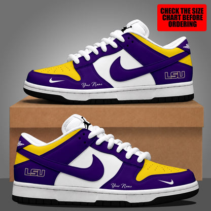 [MEGA SALE] MAKE IT PERSONAL NCAA FBS29 LST LSU TIGERS DUNK LOW SHOES