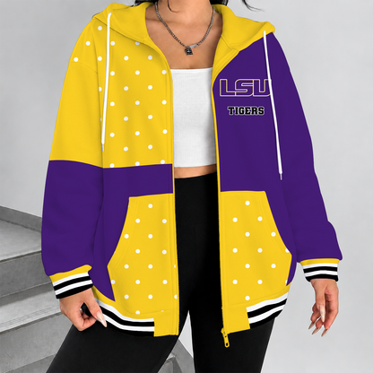 [MEGA SALE] MAKE IT PERSONAL NCAA FBS29 LST LSU TIGERS ZIP HOODIE