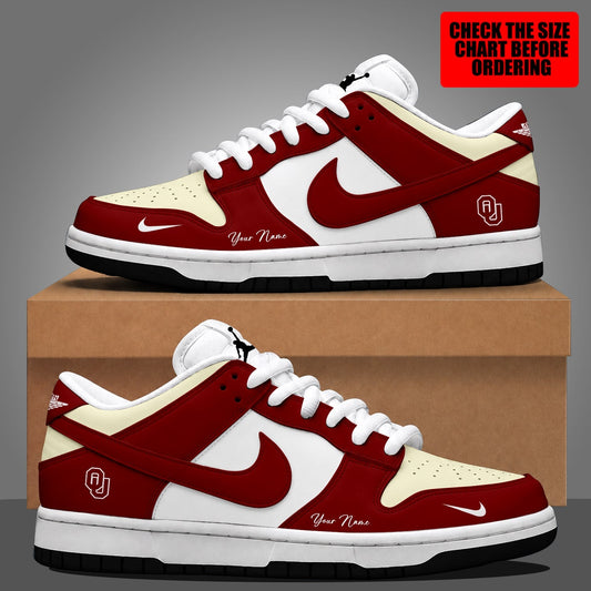 [MEGA SALE] MAKE IT PERSONAL NCAA FBS31 OUS OKLAHOMA SOONERS DUNK LOW SHOES