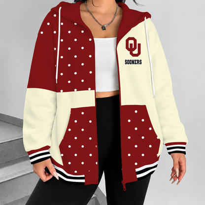 [MEGA SALE] MAKE IT PERSONAL NCAA FBS31 OUS OKLAHOMA SOONERS ZIP HOODIE