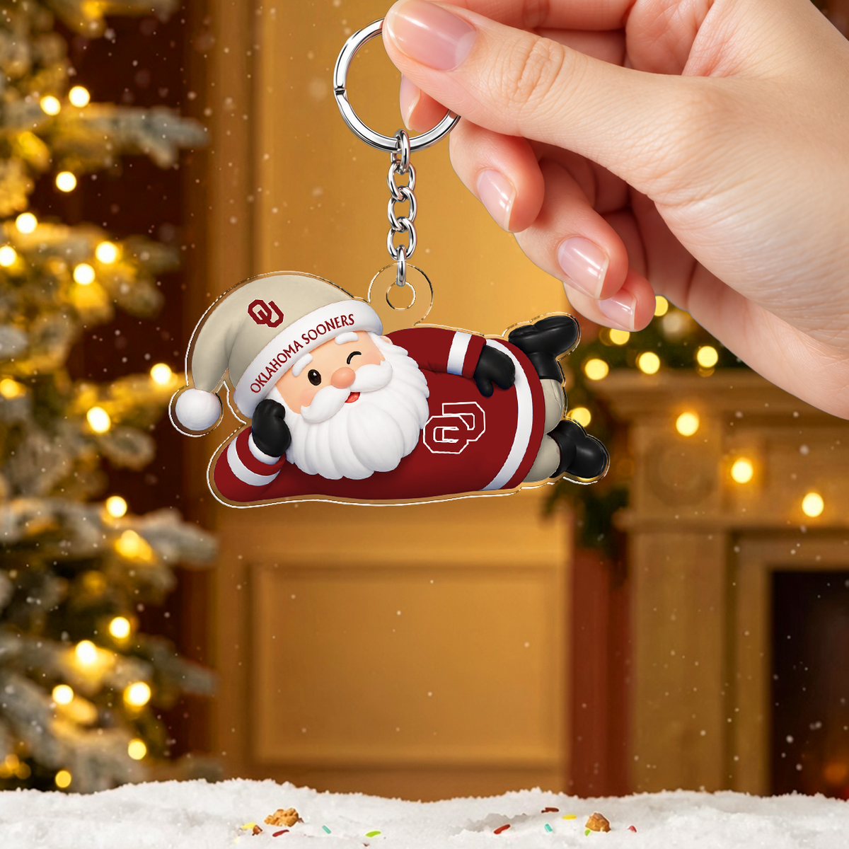 [MEGA SALE] MAKE IT PERSONAL NCAA FBS31 OUS OKLAHOMA SOONERS ACRYLIC KEYCHAIN