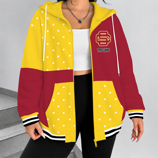 [MEGA SALE] MAKE IT PERSONAL NCAA FBS32 USC USC TROJANS ZIP HOODIE