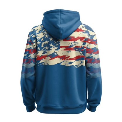Faded Blue USA Flag 3D Hoodie & Sweatshirt